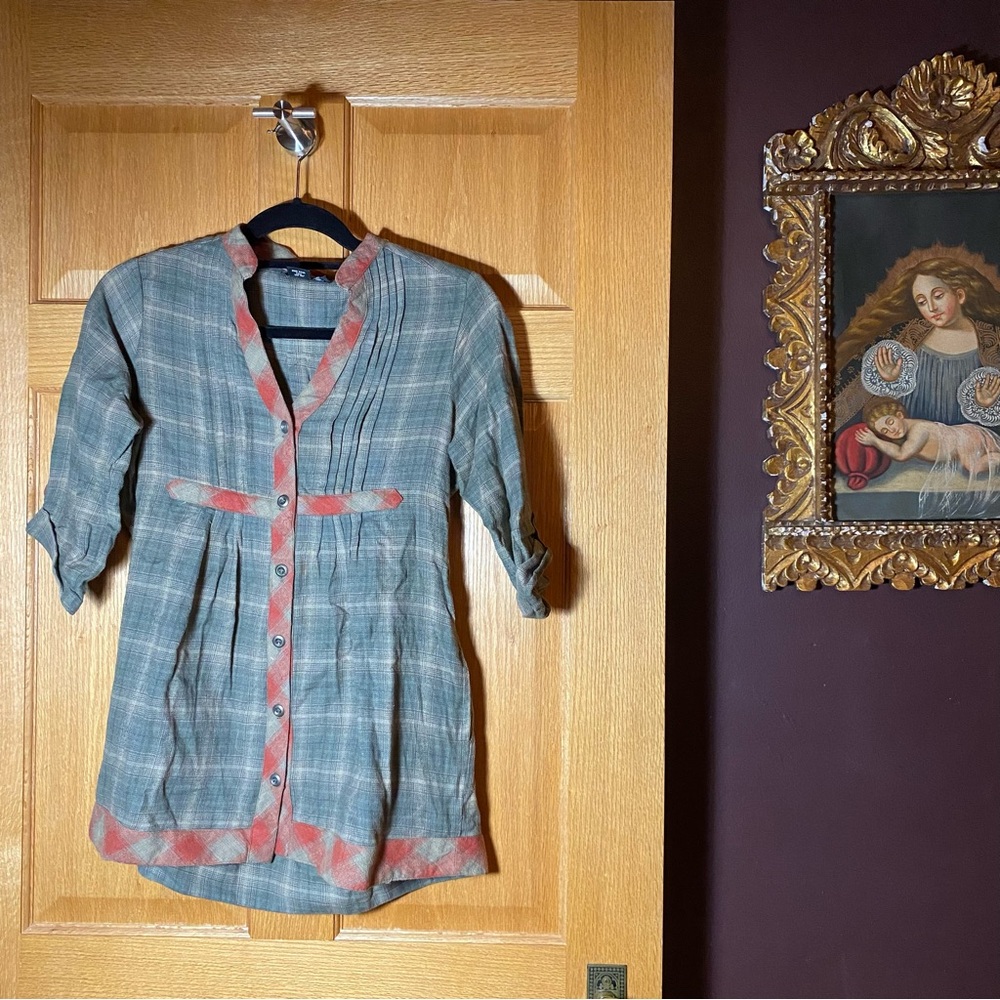 ANGIE green plaid tunic made in India 🇮🇳